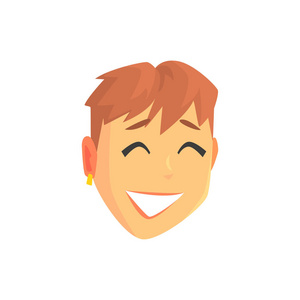 短头发,正面的女性人物卡通矢量插画年轻美丽微笑着女人的脸照片