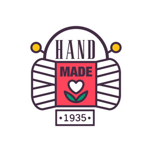 logo制作手工制作 logo 模板,自 1935 年以来, 复古刺绣工艺徽章