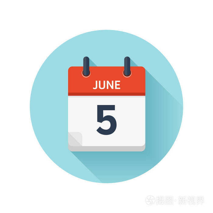 平日常矢量日历图标.日期和时间, 天, 月 2018年.度假.赛季