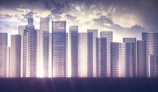 3d 的未来城市概念