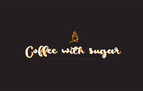 咖啡与咖啡杯象征想法 typ 糖 word 文本标志