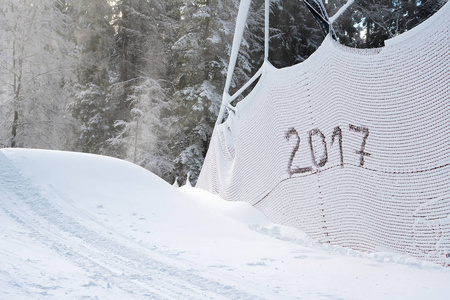 新的一年日期 2017 写在新鲜的粉雪