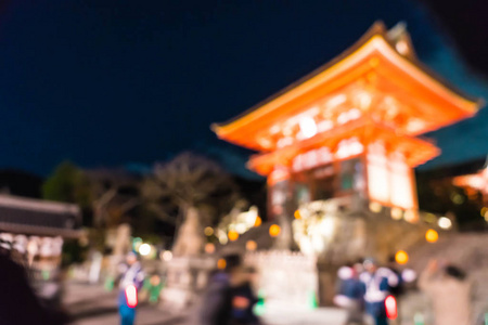 摘要模糊清水寺京都，日本