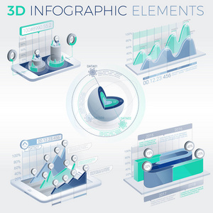 3d 信息图表元素