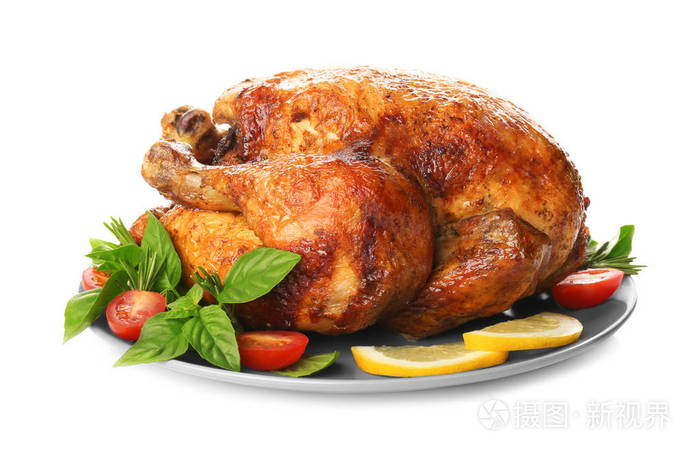 烤火鸡在白色背景板