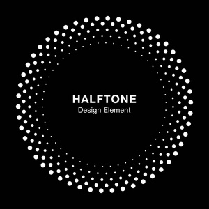 白色半色调矢量圆帧点标志徽,医疗美容的设计元素.