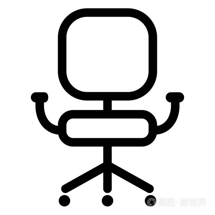 白色背景上的办公室椅子上图标