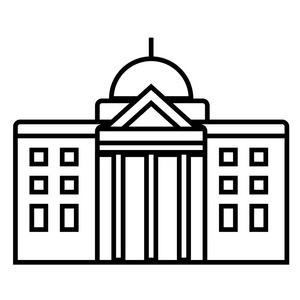 市政厅矢量线图标 标志 插图背景，可编辑笔触