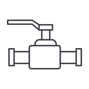 阀门插图矢量线图标 标志 插图背景,可编辑笔触照片