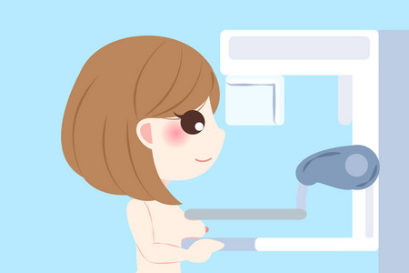 乳腺检查插画-乳腺检查手绘-乳腺检查卡通图-摄图新视界