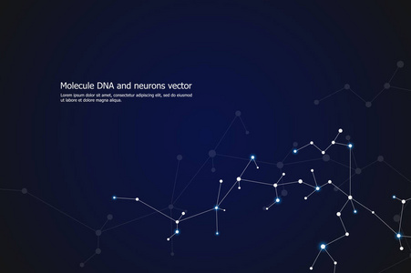 抽象的分子背景 基因和化学化合物 医疗 技术或科学概念矢量图