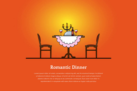 浪漫晚餐概念