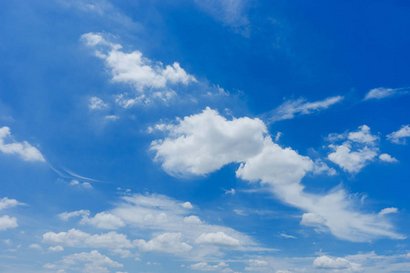 蓝蓝的天空背景与白色蓬松的云彩