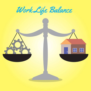 工作生活平衡的规模齿轮和家庭