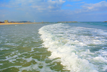 海景。地中海。特拉维夫的海滩。以色列