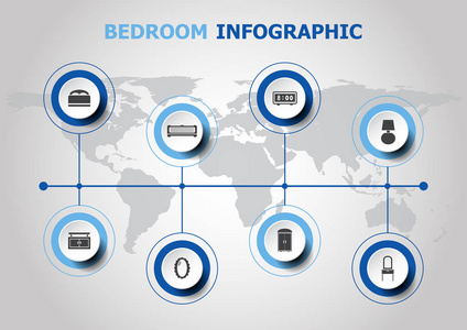信息图表设计与卧室图标