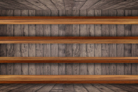 空木书架上暗板木背景，的顶部为