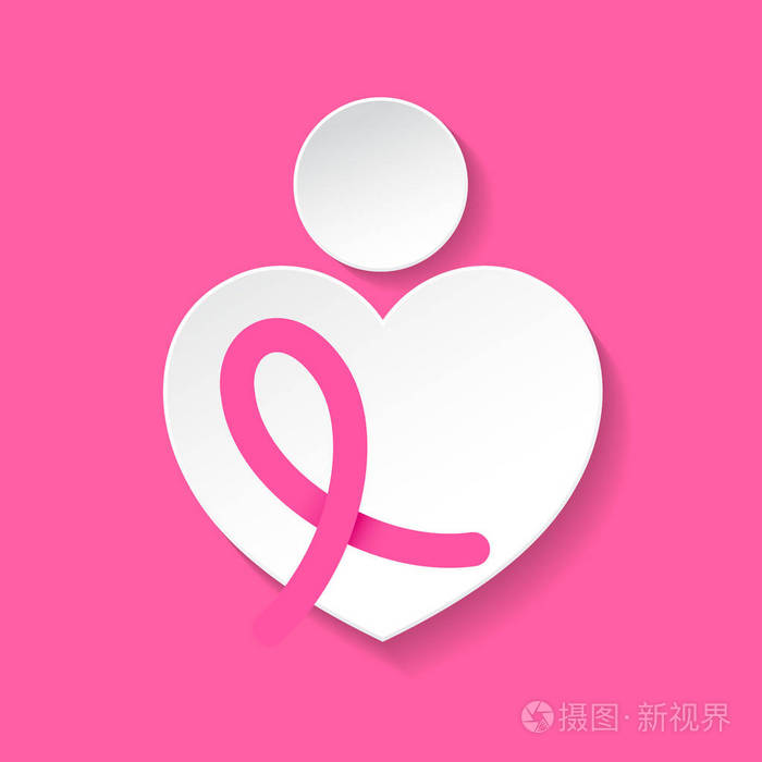 粉红丝带符号图形中女性