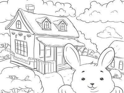 简笔画小白兔的家图片