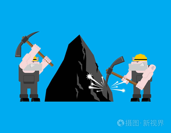 矿工工人挖掘孤立.科利尔与鹤嘴锄.皮特曼是在