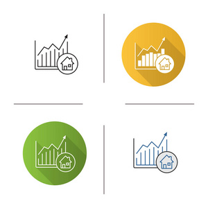 房地产市场增长图表图标