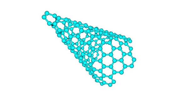 碳 nanocone 分子结构上白色孤立