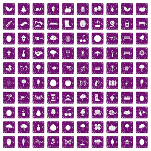 100 园艺图标设置 grunge 紫色