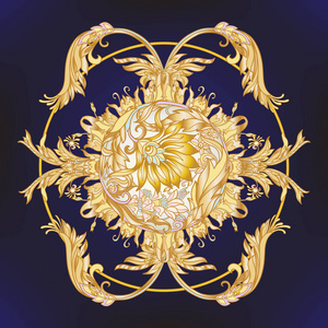 棕色花纹墙 中世纪瓷砖 文物.用圆形几何图案绘制的面板.