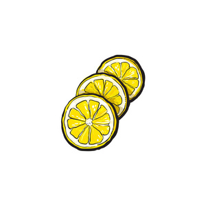 卡通柠檬片图片-卡通柠檬片素材-卡通柠檬片插画-摄图新视界