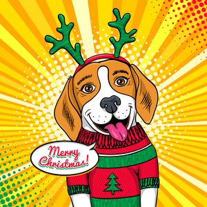 哇波普艺术狗脸.