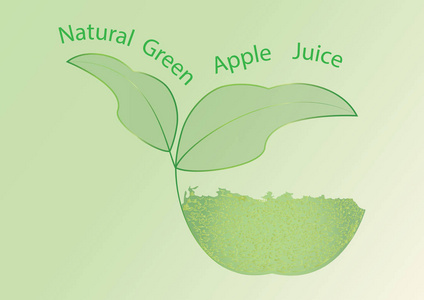 徽标苹果汁抽象艺术创意现代插画的浅绿色背景矢量