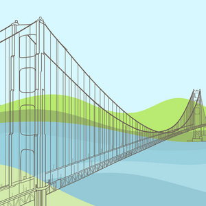 大桥插图图片-大桥插图素材-大桥插图插画-摄图新视界