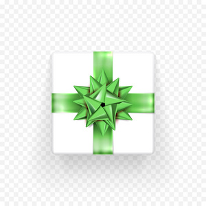 礼品盒弓绿丝带矢量的设计生日那天，新的一年圣诞装饰