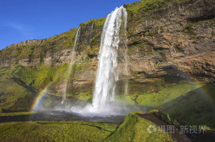 最京剧表演冰岛瀑布Seljalandsfoss