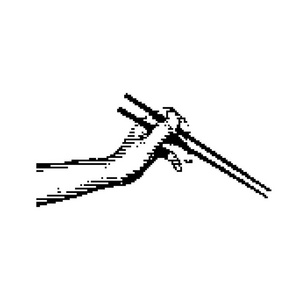 8 位黑手控股筷子矢量图白色背景上孤立