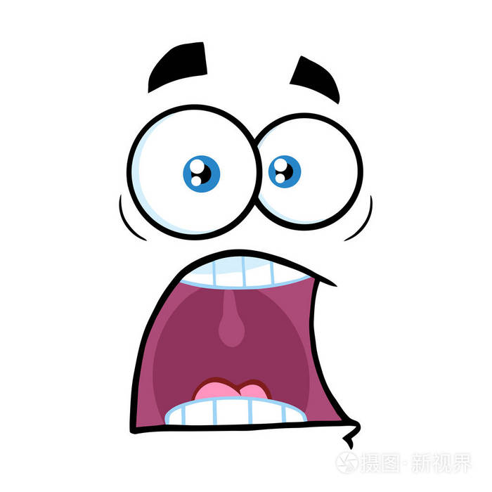 大吃一惊的卡通脸