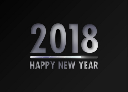 快乐的新 2018 年。问候卡。多彩的设计。矢量生病了