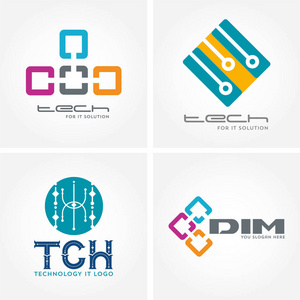 技术徽标, 计算机和数据相关业务, 高科技和创新链接网络照片