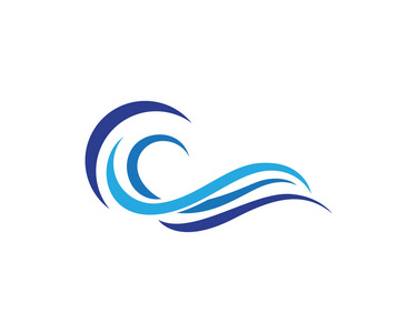 水波浪 Logo 模板矢量