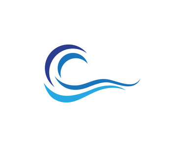 水波浪 Logo 模板矢量