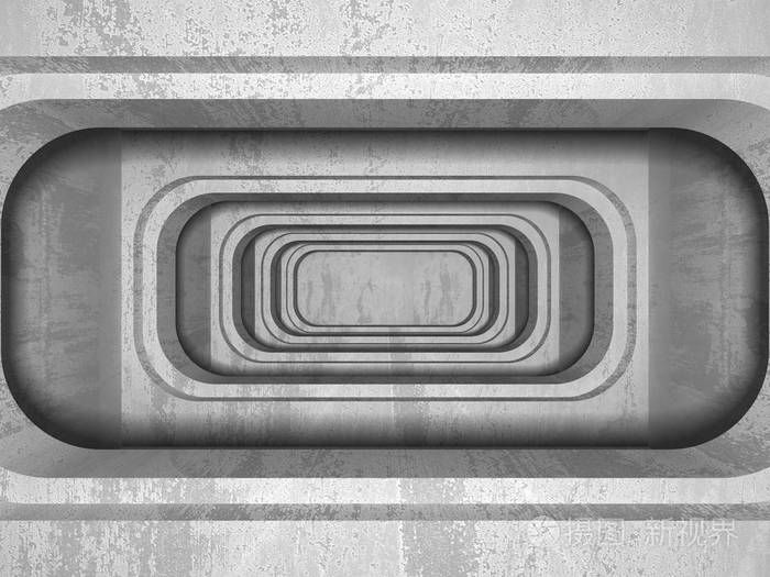 黑暗的混凝土空房间