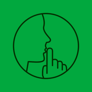 悄悄话剪影保持沉默图标照片