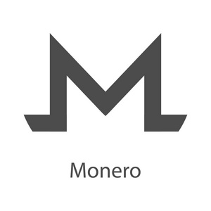 互联网钱的 Monero 图标。加密的货币符号。Blockchain 基于安全 cryptocurrency。矢量