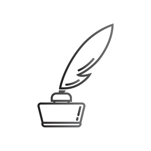 钢笔在墨水瓶图标墨水以钢笔图标集钢笔矢量图标矢量图组的阅读简单的