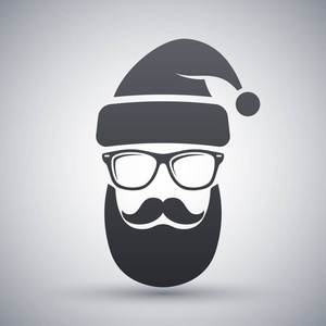 戴着眼镜，胡子的圣诞老人