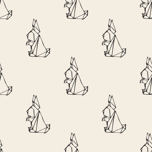 无缝折纸兔子图案背景