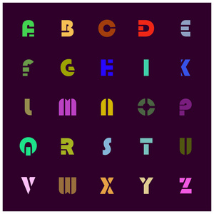 彩色字母新粗体字体图片