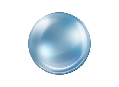 白色背景隔离的空蓝玻璃球