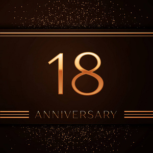 金色的数字和棕色背景的金色纸屑.