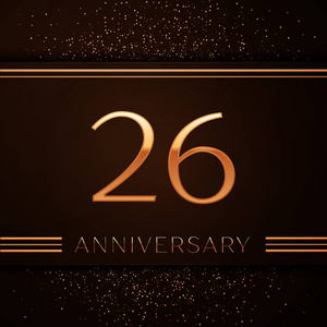 金色的数字和棕色背景的金色纸屑.